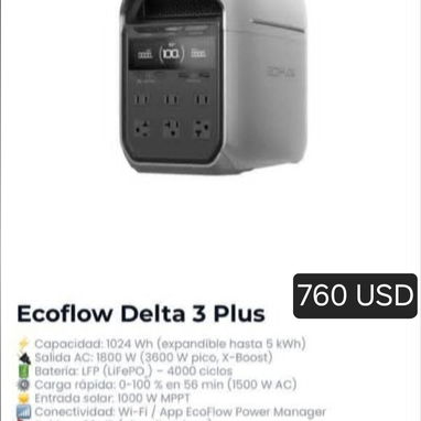 🔋⚡️ ECOFLOW - OUPES ⚡️ ENERGÍA PORTÁTIL PARA TU HOGAR  Equipos sellados en caja nuevos. Garantia por escrito de 15 dias - 3/5