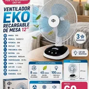Ventiladores recargable Marca EKO 12" - Img 57232255