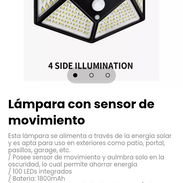 Lámpara con sensor de movimiento, se alimenta a través de la energía solar y es apta para uso en exteriores - Img 56944899