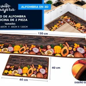 *Set de 2 alfombras para cocina 3D muchos modelos - 3/6