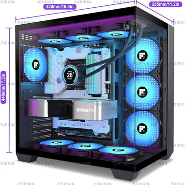 Estuche FOIFKIN F600 para PC - Con 7 Ventiladores ARGB PWM Pre-Instalados, Chasis para PC Gaming ATX de Torre Media, Vid - Img 122550813