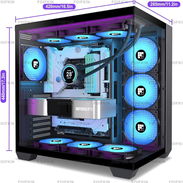 KEDIERS PC CASE ATX 6 PWM ARGB Ventiladores preinstalados, carcasa de computadora de torre media con vidrio templado de - Img 55628337