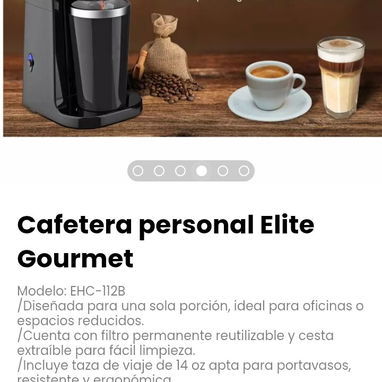 Cafetera personal Elite Gourmet - Img 124055461