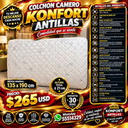 COLCHON CAMERO KONFORT ANTILLAS, NUEVO EN SU EMPAQUE. ENTREGA DE FACTURA PARA SU GARANTÍA. VARIEDAD DE COLCHONES - Img 57597156