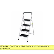 ESCALERA DOMÉSTICA PLEGABLE DE 4 NIVELES CON MANIJA ACOLCHADA - Img 55758396