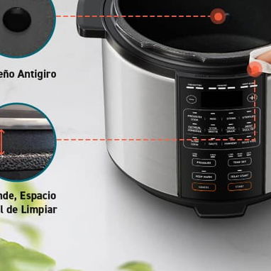 Olla reina COSORI Cap: 5.7Lt (9 en 1) <- multifuncional 1100W (110V/60Hz) 13 PROGRAMAS, PANTALLA LED + RECETARIO NUEVA - Img 126645956