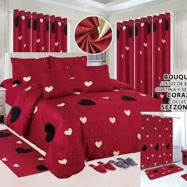 Juegos de edredon, sabanas, cortinas, alfombras y juego de baño **24pcs**tg95* - Img 123706394