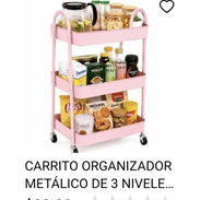 carrito organizador metalico de 3 niveles. voy pa ti ✅️ - Img 55505209