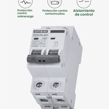 Breaker AC 63A - 2 Polos 110/220v (NUEVO) - 3/6