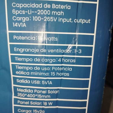 Ventilador Recargable con Panel Solar - Img 121564272