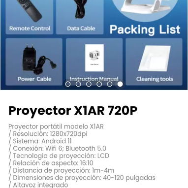 Proyector X1AR 720P. Altavoz integrado - 6/6