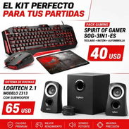 Teclado +ratón +alfombrilla. 40 usd Sistema de Bocina con subwoofer 65 usd - Img 56831490