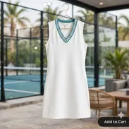 Vestido Blanco Sport Chic Talla M, Modelo Match Point - Img 57899794
