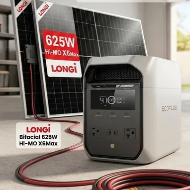 Combo de Planta Ecoflow Delta 3 Clasic, Panel solar bifacial de 590W y Cable XT60i de conexión de 5 metros - Img 123684167