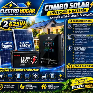 Combos solares inversores, batería y paneles - 4/5