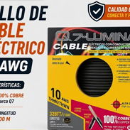Rollo de Cable eléctrico 10 AWG*  - 100% cobre marca Q7-Lumina - Longitud 100 M en 160 usd - Img 57235321