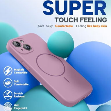 ☎️53544655 🛵 Entrega Disponible ⭐Miracase Funda de Silicona Líquida para iPhone 15 – Blackcurrant ⭐ - 8/8