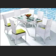 Juego de comedor de 6 sillas mueble de jardín y patio - Img 56335606