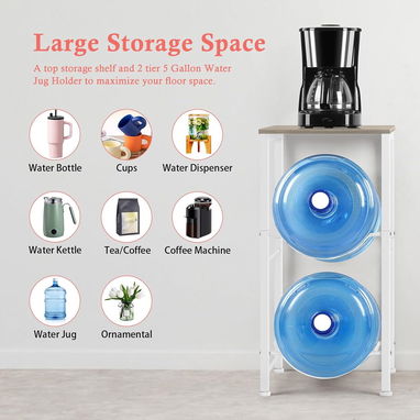 Soporte para botella de agua de 20lts con estante superior, soporte dispensador de agua resistente para cocina, sala - Img 121264967
