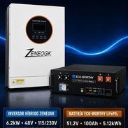 Combo ➡️Inversor hibrido de 6.2 kw ➡️Bateria inteligente de 5.12 kwh - Img 57168951