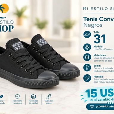 Tenis estilo converse de niños 15 usd - 3/3