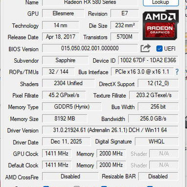 AMD RX 580 Sapphire 8GB - 3/3