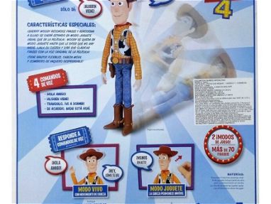Hermoso-Toy Story Disney Sheriff Woody ANIMATRONICO 42 cm interactivo con Comandos de Voz,+70 Frases y Sonidos, Se Mueve - Img 32874067