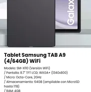 Tablet Samsung TAB A9 (4/64GB) WiFi. Nueva a estrenar con garantía - Img 49036412