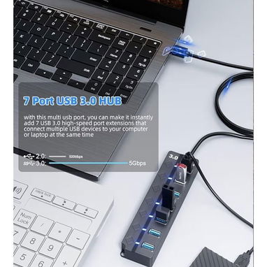 Hub USB 3.0 – 7 Puertos con Interruptores - Img 123340362