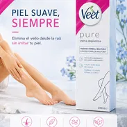 CREMA DEPILATORIA DE MUJER VEET PURE, PIERNAS Y CUERPO 200ML - Img 47303421