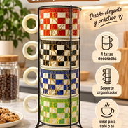 Set de 4 tazas con soporte - Img 58204013