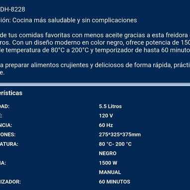 Freidora de Aire de 5.5L marca EKO 🔷️ $67 - 2/2