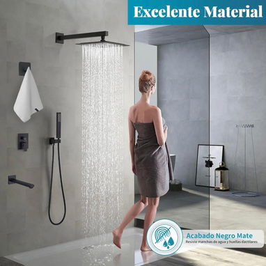 Ducha cuadrada diseño moderno colo negro . 140 Usd - Img 120547369