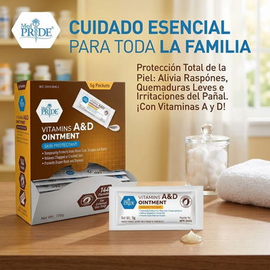 Vitamina A & D en ugüento para dermatitis de pañal de bebé y adultos , cortes quemaduras alivio inmediato 144 pack de 5g - 2/4