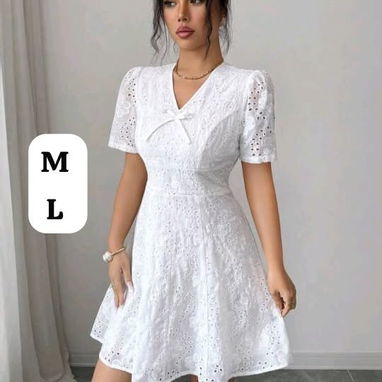 Vestidos blancos tipo tejido. Verano, veraniegos, frescos, ideales para la playa. Diferentes tallas, pequeñas y grandes - 2/6