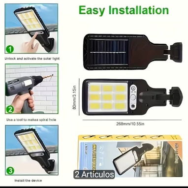 Luz Solar LED 108 COB con Sensor de Movimiento - 2/5