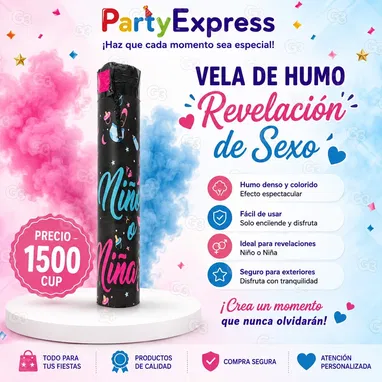 Revelación de sexo: globos con confetis, cañón de confetis, vela de humo, spray de revelación - Img 121984954