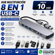 Hub USB 8 en 1 tipo C - tipo A - Img 57178680