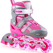 🍒Patines en Línea Ajustables para Niña – Rosa y Gris🍒 - Img 58228433