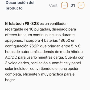 Ventilador recargable y panel solar - 2/3