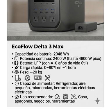 Estaciones de energía EcoFlow de la serie 3: delta 3 Classic, delta 3, delta 3 plus 1024 Wh, delta 3 Max. NUEVO. ENTREGA - Img 124066655