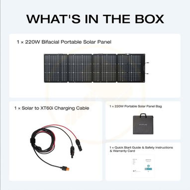 Panel Solar Bifacial Portátil EcoFlow NextGen 220W TOPCon IP68 Con Cable XT60 🔶 $425 - 2/5