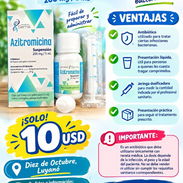 💙💊 ¡AZITROMICINA EN SUSPENSIÓN ORAL! 💊💙  🧴 Concentración: 200 mg/5 mL  ✨ VENTAJAS DEL PRODUCTO:  ✅ Antibiótico util - Img 58177293