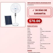 VENTILADOR DE PEDESTAL RECARGABLE PATIX . - Img 57879638
