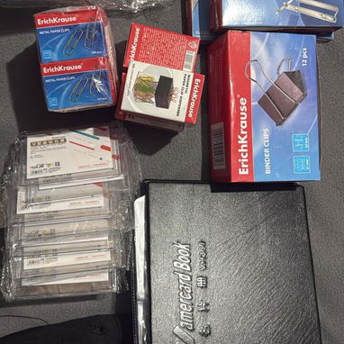 Portaminas, clips, presilladoras, porta tarjetas, álbum tarjetas, - 3/5