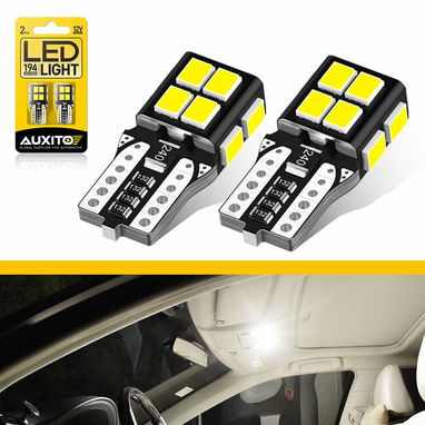 Bombillo LED AUXITO T10 W5W Cola de Pescado 14 SMD 2835 6500K Blanco Frío – Paquete de 2 - 5/10