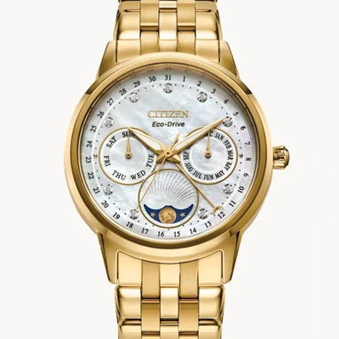 CITIZEN ECODRIVE CALENDRIER (FD0002-57D) PARA MUJER , 37MM CON FASE LUNAR ,ACERO INOXIDABLE EN DORADO ,OFERTON  58049738 - Img 106802728