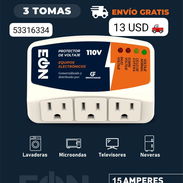 Regulador de Voltaje 3 Toma 110v Marca EÒN - Img 56515717