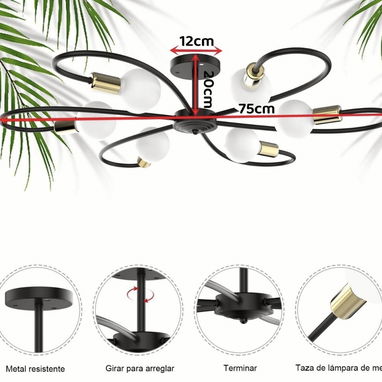 A-12 Lámpara De Techo Moderna vintage sputnik De 6 Luces 54321470 + modelos … - Img 112159841