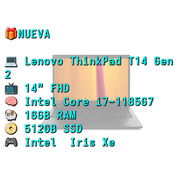 LAPTOP 🎁NUEVA📦CAJA, Lenovo ThinkPad T14 (20W1-S6C200), 14" FHD, Intel Core i7-1185G7, 16GB RAM, Iris Xe, 512GB, 10H - Img 57783259
